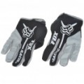 FOX completo dedo motociclismo luvas - preto + cinza (tamanho M/par)