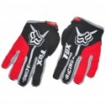 FOX completo dedo motociclismo luvas - preto + vermelho (tamanho M/par)