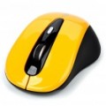 Genuíno Rapoo 3000 2.4 GHz sem fio 500/1000DPI USB mouse óptico c / receptor - amarelo (2 x AAA)