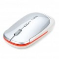 Genuíno Rapoo 3500 2.4 GHz Wireless 800/1600DPI USB Laser Mouse c / receptor - prata + branco (1 x AA)