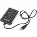 USB 2.0 de alta velocidade 10-Port HUB - preto