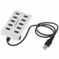 USB 2.0 de alta velocidade 10-Port HUB - branco