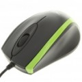 USB com fio 800 DPI mouse óptico - preto + verde (140 CM-cabo)