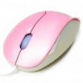 MICROSU USB Wired 600/1000/1600DPI Mouse óptico - Pink (175 cm-cabo)