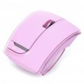 Fuhlen 2.4 GHz dobrar 1600DPI Laser Arc Mouse Wireless com receptor USB - Pink (2 x AAA)