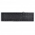 Elegante 105-chave Slim com fio USB Keyboard - preto (160 CM-comprimento)