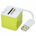 Elegante leitor de cartão USB 2.0 XD/SD/MS/M2/TF SDHC - branco + verde (máx. 32 GB)