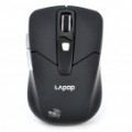 2.4 GHz Wireless 5000/1000DPI USB mouse óptico c / receptor - preta (2 x AAA)