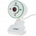 USB 2.0 1/4 CMOS 300K pixels PC Webcam c / microfone & White 4-LEDs - branco (110 CM-cabo)