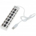 HUB de 7-portas de alta velocidade USB 2.0 com Switch independente - branco