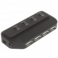 HUB de 4 portas USB 2.0 alta velocidade c / Switch independente - preto