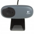 Genuíno Logitech USB 2.0 1.3MP Webcam c / microfone - cinza