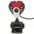 USB 2.0 1.3MP Eason Webcam c / microfone e 6-LED iluminado - vermelho