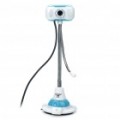 Flexível pescoço 300 K Pixel CMOS PC USB 2.0 Webcam c / microfone - branco + azul