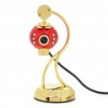 USB 1.3MP 1280 x 960 free Driver Webcam com microfone para PC/Laptop - ouro + vermelho