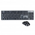 JK-8223 2,4 GHz 104-chave Wireless teclado & 1800DPI Optical Mouse conjunto - preto (2 x AAA + 1 x AA)