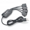 USB 2.0 de alta velocidade de 4-Port Hub - preto