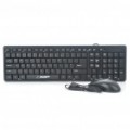 105-Chave PS/2 teclado com fio & 800 DPI USB Optical Mouse conjunto - preto