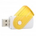 USB 2.0 leitor de cartão de memória SD/MMC/TF/M2 - amarelo + branco + verde (máx. 32 GB)