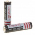 UltraFire 18650 3.7 v / bateria de lítio recarregável 3600mAh - preto + cinza (2pcs/set)