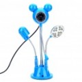 Bonito estilo Micky 300KP filmadora c / microfone/2 x USB soquete/2-Blade Fan/12-LED luz branca - azul