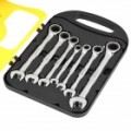 Cromo vanádio aço Ratchet combinação Spanner Wrench (Pack de 7 peças)