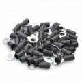Cobre cabo fio anel Terminal conector - preto + prata (6 MM / 50 peça Pack)