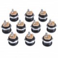 2,5 mm DC Power Jack conector - preto + prata (Pack de 10 peças)