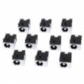 DC-044A Dica 2,5 mm Jack conector para computador - prata + preto (Pack de 10 peças)