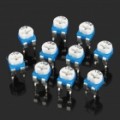 0.1 com 50V Horizontal 102 1 K Ohm azul & branco ajustável Resistor - azul + branco (Pack de 10 peças)