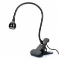 USB Powered pescoço flexível LED branco luz com Clip - preto