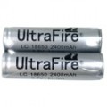 LC de 2400mAh UltraFire 3.7 v 18650 protegido 2-bateria