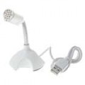 Microfone Desktop USB para Notebook - branco (20HZ-20KHZ/4.5V/40cm)