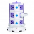 Vertical Stand Universal 3 x 4 potência Sockets com 5-USB Power Port (AC 100 ~ 250V)