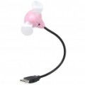 Pescoço flexível USB resfriamento Fan - Pink