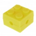 Bonito brinquedo estilo tijolo Earphone Silicone cabo Winder/organizador - amarelo