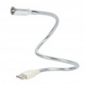 USB Powered 0.25W flexível pescoço levou luz branca - prata