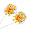 Bonito estilo Bob Esponja-gancho fone de ouvido com microfone (3.5 mm-Jack/113 cm-cabo)