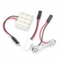 2.4W 3500K 288-lúmen 12-LED quente branco carro lâmpada c / conectores (DC 12V)