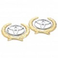 Decorativo Toyota logotipo emblema emblema carro lateral marca adesivo - prata + ouro (Pack de 2 peça)