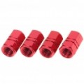 Zinco ligas carro pneu Valve Caps - Red (4-Pack)