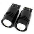 T20 6W 6500K 180-lúmen 2-5050 SMD convexas lente branca carro leve lâmpadas LED (DC 12 ~ 24V/par)