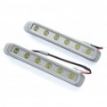 White 6W 8000K 450-lúmen diurna Lights/lâmpada para carro (9 ~ 28V / par)