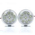 1.8W lúmen 100LM 9-branco luz Daytime Running lâmpadas LED para carro - par (DC 12V)