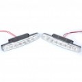 0.6W 8-LED branco luz carro diurna lâmpadas (par / DC 12V)