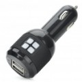 Cigarro de carro Dual USB Powered Charger - Black (12 ~ 24V)