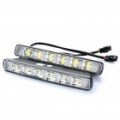 6W 12000mcd 6-LED branco luz carro diurna lâmpadas (DC 12V / par)