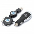 5W USB carro cigarro Power Charger Benz com / iPhone / Samsung i900 adaptadores + mais (DC 12 ~ 24V)