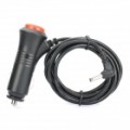 Cigarro do carro 12V Powered Charger para GPS - preto + vermelho (3, 5mm / 140 cm)