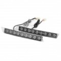 9x0.5W 80-90LM 6000-7000K branco 9-LED carro Daytime Running luz lâmpada - preto (12V DC / par)